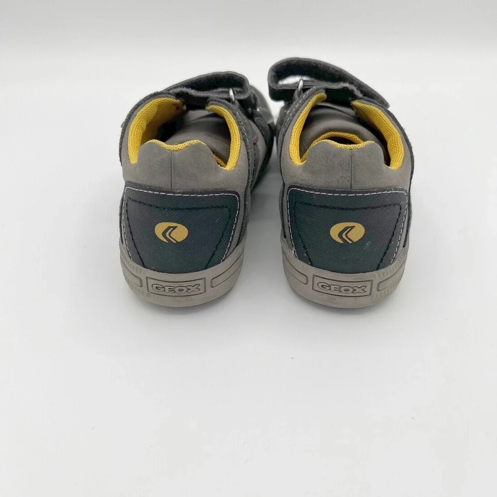 Geox Kids Gray‎ Yellow Adjustable Strap Sneakers Shoes Size US 1 Athletic Comfot - Picture 7 of 8